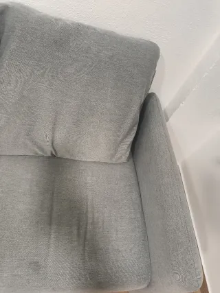 Sofá 2 plazas gris tela