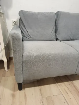 Sofá 2 plazas gris tela