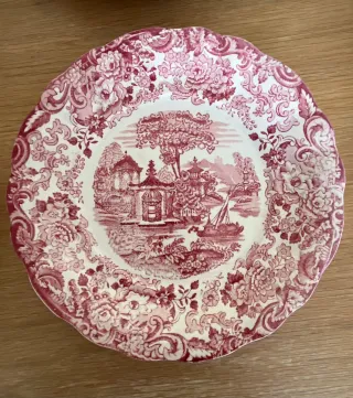 6 Platos La Cartuja Diseño Rojo