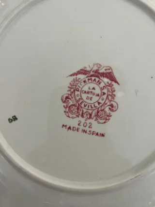 6 Platos La Cartuja Diseño Rojo