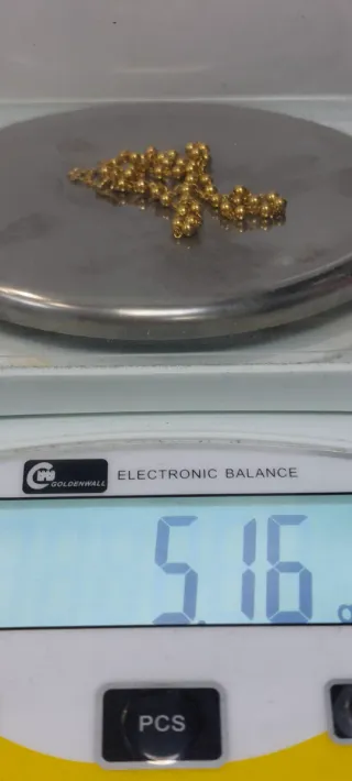 Cadena de oro 14k con bolitas