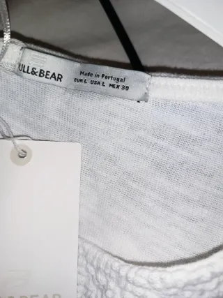 Camiseta Pull&Bear Blanca Talla L