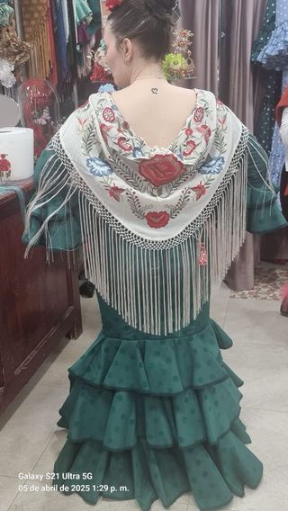Vestido Flamenca Verde Botella Lunar