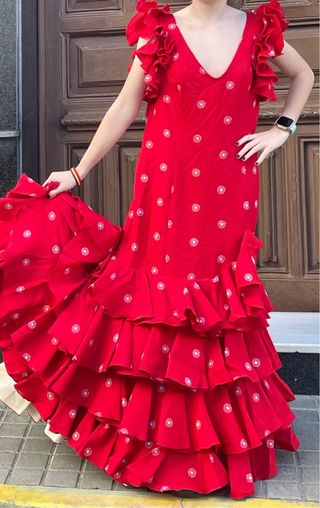 Traje de Flamenca Rojo Talla 40 42 44