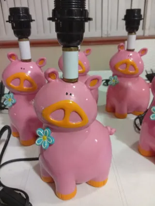 5 Lampade Maialino Rosa Arancione