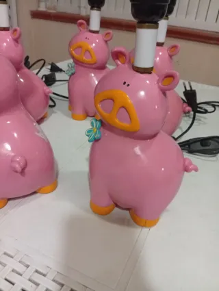 5 Lampade Maialino Rosa Arancione