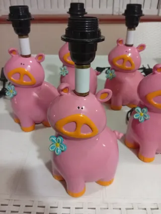 5 Lampade Maialino Rosa Arancione