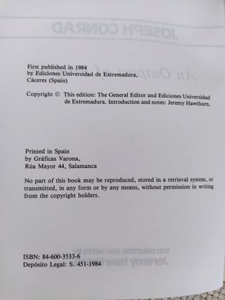 Libro inglés An Outpost of Progress Joseph Conrad