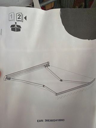 Toldo exterior retráctil 2,9 metros metal