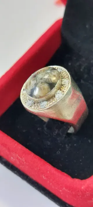 Anillo Plata de Ley con Piedra Multicolor