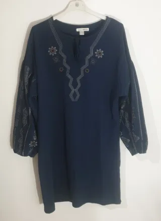 Vestido Venca Talla XL Bordado Azul