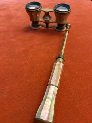 Binoculares antiguos latón y nacar