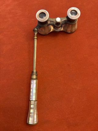 Binoculares antiguos latón y nacar