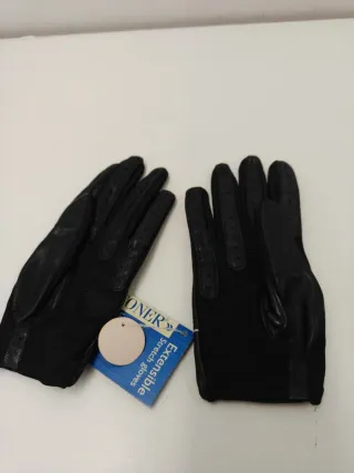 Guantes de cuero Isotoner negros talla única