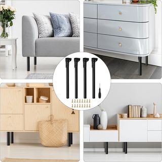 Patas de Escritorio Plegables Metal Negro