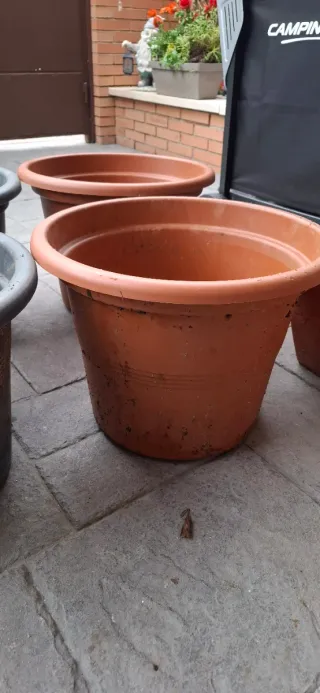 Lote 4 Macetas Grandes Plástico