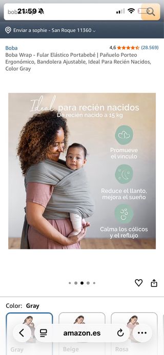 Koala Babycare Fular Portabebés Gris