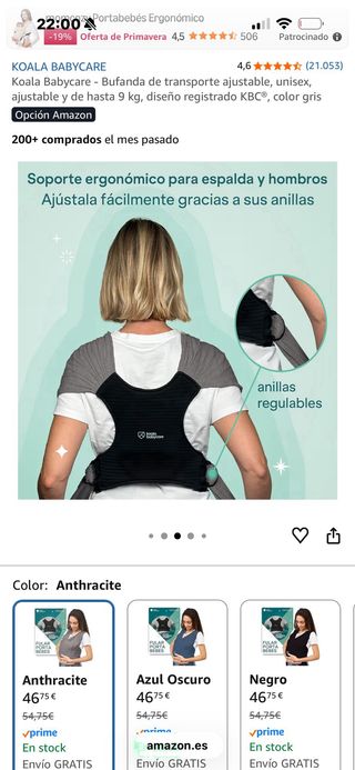 Koala Babycare Fular Portabebés Gris