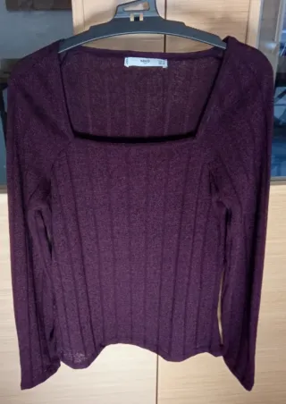 Camiseta Mango burdeos manga larga