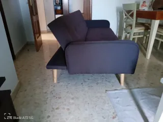 Sofá Cama Gris Oscuro Tela