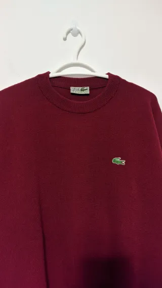 Jersey Lacoste vintage color burdeos
