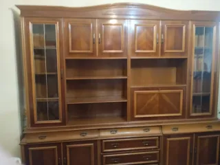 Mueble de salón bar madera y cristal