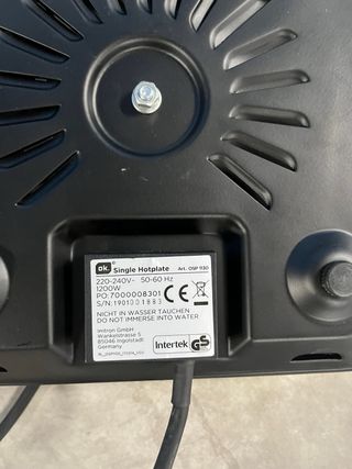 Placa modular hornilla eléctrica