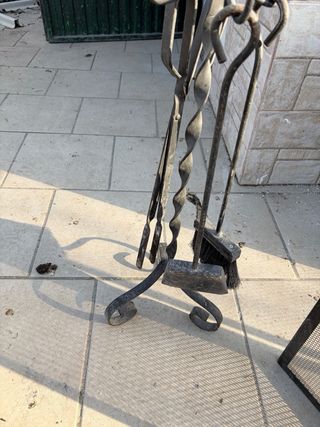 Conjunto chimenea metal negro