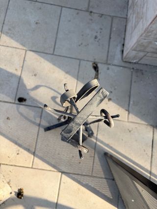 Conjunto chimenea metal negro