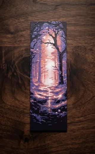 Marcapáginas Atardecer Bosque Morado