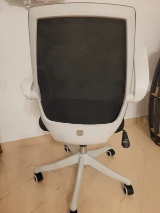 Sedia da ufficio ergonomica nera e bianca