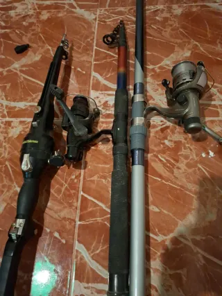 Lote 3 cañas de pescar