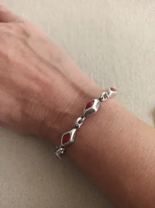 Pulsera Plata y Coral Natural