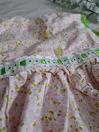 Vestido bebé niña floral rosa