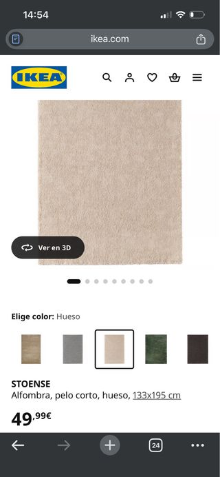 Alfombra Ikea Stoense Beige Nueva