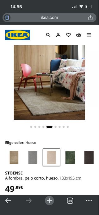 Alfombra Ikea Stoense Beige Nueva