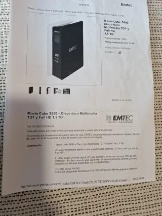 Disco Duro Multimedia EMTEC 1.5TB TDT Full HD