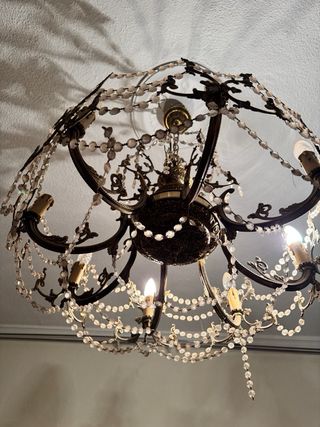 Lámpara Techo Vintage Bronce Cristal