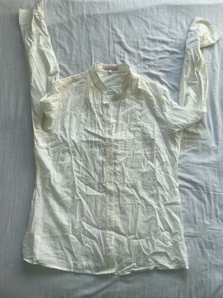 Camisa blanca vintage estilo coquette Y2K