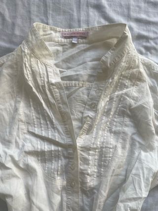 Camisa blanca vintage estilo coquette Y2K