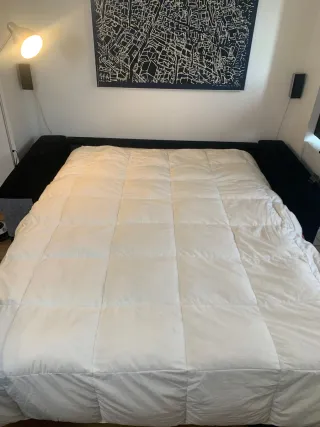 Sofá Cama Tela Rojo y Negro