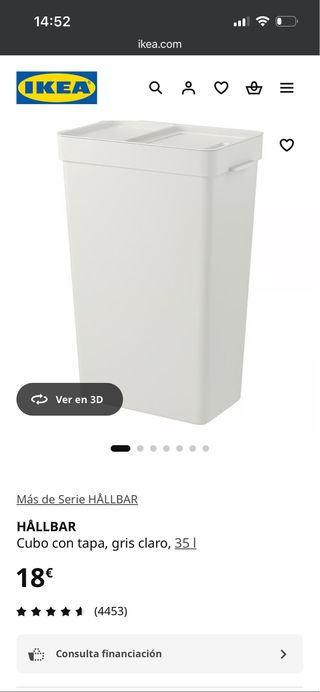 Cubos de plástico con tapa Ikea (2 unidades)