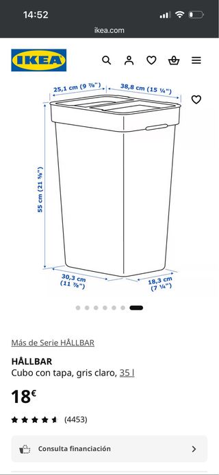 Cubos de plástico con tapa Ikea (2 unidades)