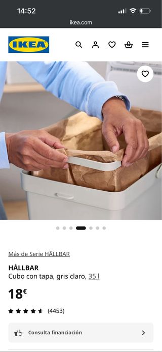 Cubos de plástico con tapa Ikea (2 unidades)