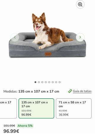 Cama para perro grande 135x107x17cm