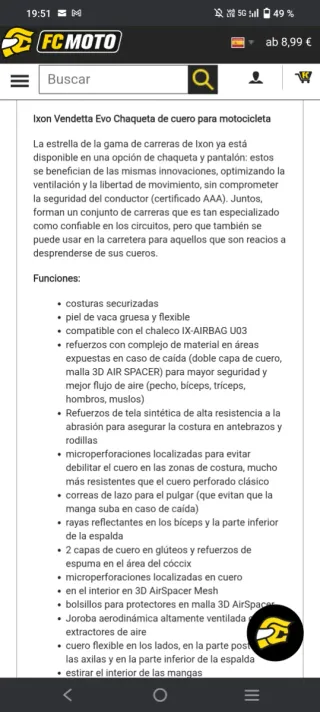 Chaqueta Ixon Vendetta Negra Deportiva 2XL