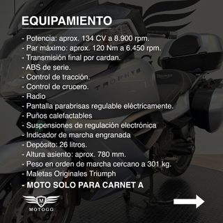 TRIUMPH TROPHY SE - 2013, 55116km y 1 AÑO GARANTÍA
