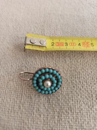 Pendientes de turquesas y perlas