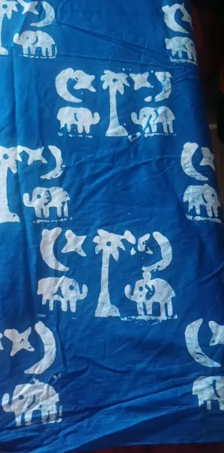Pareo batik senegalés azul y blanco