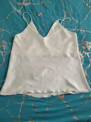 Canotta elegante satinata avorio